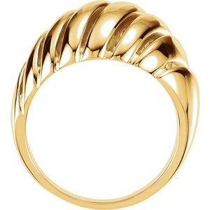 10K Yellow Gold 11.5 Mm Polished Dome Ring Size 6