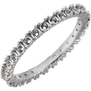 14K White Gold Round 2 Mm G-H Si2-Si3 7/8 Ctw Natural Diamond Eternity Band Size 7