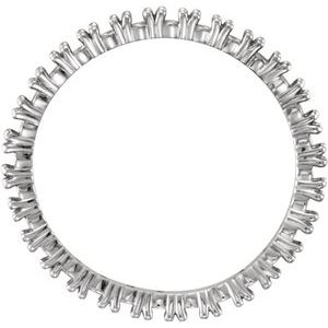 14K White Gold Round 2 Mm G-H Si2-Si3 7/8 Ctw Natural Diamond Eternity Band Size 7