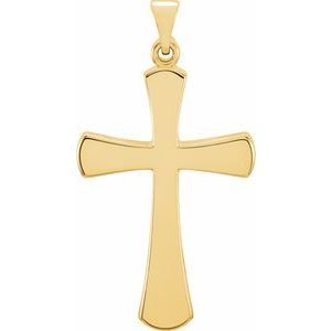 14K Yellow Gold 16.11 X 8.04 Mm Polished Cross Pendant