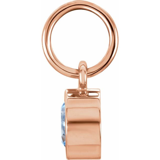 14K Yellow Or Rose Gold Round 4 Mm Polished Posh Mommy Imitation Gemstone Charm/Pendant