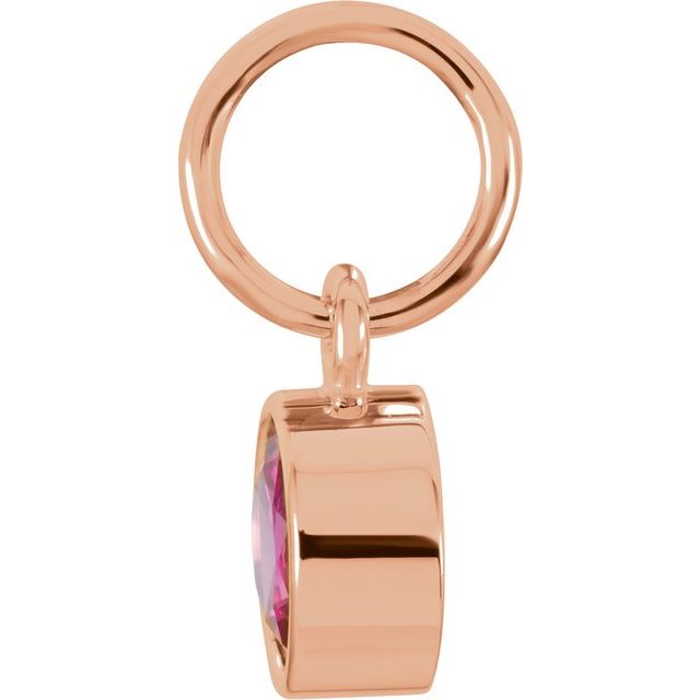 14K Yellow Or Rose Gold Round 4 Mm Polished Posh Mommy Imitation Gemstone Charm/Pendant