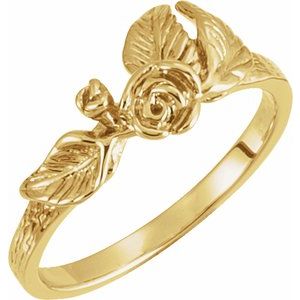 14K Yellow Gold Polished Floral Ring Size 6
