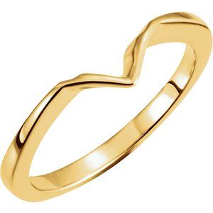 14K Yellow Gold Marquise 8 X 4 Mm Polished Matching Band Size 6