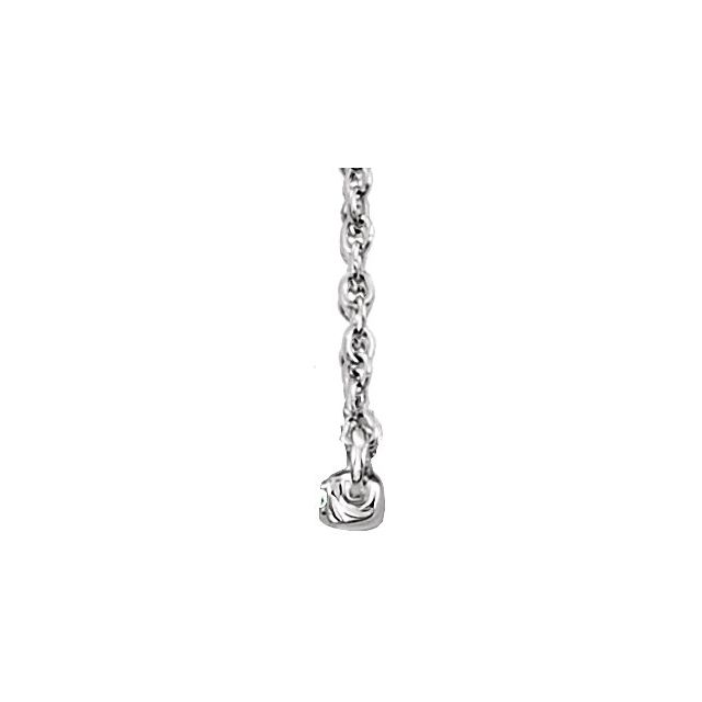 14K White Gold Round 1.3Mm Vs, F+ 16-18 In Polished 1/6 Ctw Lab-Grown Diamond Bar Necklace