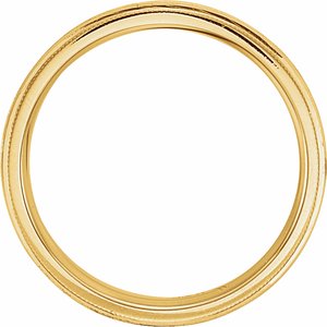14K Yellow Gold 6 Mm Polished Comfort-Fit Wheat Pattern Band With Milgrain Size 7