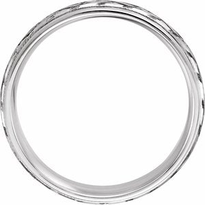Sterling Silver 7 Mm Polished Woven-Design Comfort-Fit Band Size 10.5