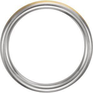 14K White/Yellow/White Gold 4 Mm Polished Comfort-Fit Band Size 5.5
