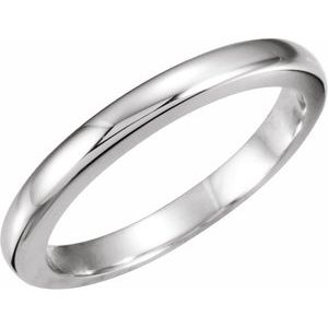 14K White Gold #7 Tapered Bomb Solstice Solitaire Matching Band for .40-.65 CT Size 6