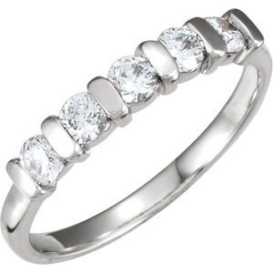 Platinum Round 3 Mm Polished 1/2 Ctw Natural Diamond Anniversary Band Size 6