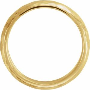 10K Yellow Gold Hammer 5 Mm Polished Comfort-Fit Band With Hammer Finish Size 10