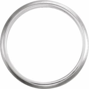 14K White Gold Grooved Band With Brush Finish Size 7
