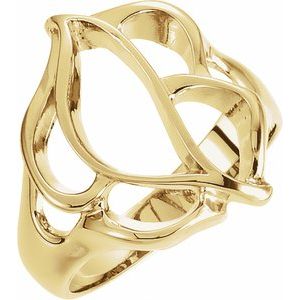 14K Yellow Gold Polished Freeform Ring Size 6