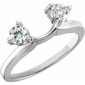 14K White Gold Round 3.9 Mm Polished 1/2 Ctw Lab Grown Diamond Ring Guard Size 6