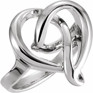 14K White Gold Polished Freeform Ring Size 6