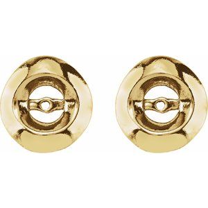 14K White Or Yellow Gold 3.7mm Geometric ID Earring Jackets