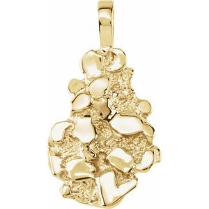 18K Yellow Gold 31 X 15.9 Mm Polished Nugget Pendant