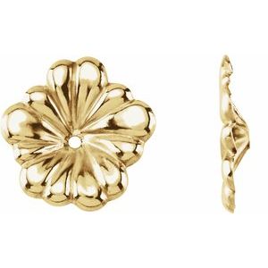 14K Yellow Gold Pair Polished Floral-Inspired Earring Jackets