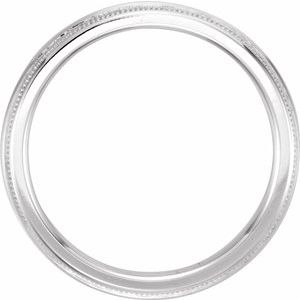 14K White Gold 6 2.5 Mm Polished Knife Edge Comfort-Fit Band With Milgrain Size 6