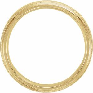 14K Yellow Gold 6 Mm Polished Half Round Comfort-Fit Band With Milgrain Size 10
