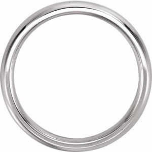 14K White Gold 5 Mm Polished Half Round Comfort-Fit Band With Milgrain Size 8