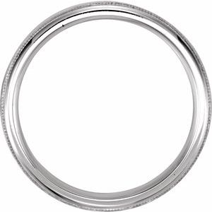 18K Yellow Or White Or Rose Gold Milgrain Edge Comfort-Fit Half Round Band