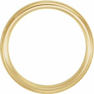 18K Yellow Or White Or Rose Gold Milgrain Edge Comfort-Fit Half Round Band