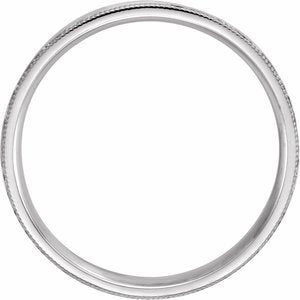 14K Yellow Or White Or Rose Gold Or Sterling Silver Or Platinum Milgrain Edge Comfort-Fit Flat Band