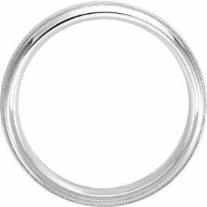 18K Yellow Or White Or Rose Gold Milgrain Edge Comfort-Fit Half Round Band