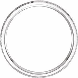 14K Yellow Or White Or Rose Gold Or Sterling Silver Or Platinum Milgrain Edge Comfort-Fit Flat Band