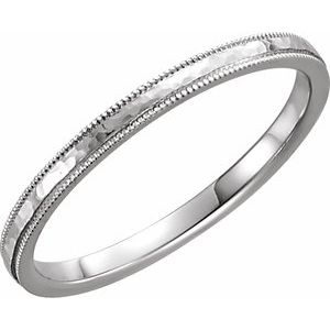 14K Yellow Or White Or Rose Gold Or Sterling Silver Or Platinum Milgrain Edge Comfort-Fit Flat Band