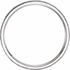 14K Yellow Or White Or Rose Gold Or Sterling Silver Or Platinum Milgrain Edge Comfort-Fit Flat Band