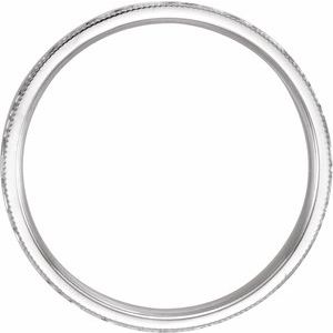 14K Yellow Or White Or Rose Gold Or Sterling Silver Or Platinum Milgrain Edge Comfort-Fit Flat Band