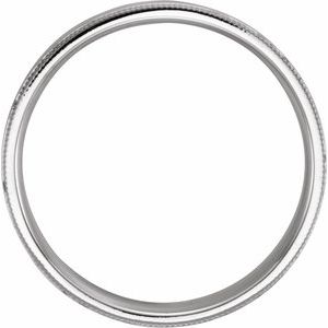14K Yellow Or White Or Rose Gold Or Sterling Silver Or Platinum Milgrain Edge Comfort-Fit Flat Band