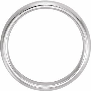 14K White Gold 6 Mm Polished Half Round Comfort-Fit Band With Milgrain Size 10