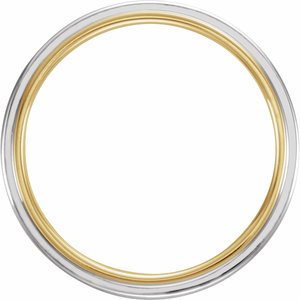 14K Yellow/White/Yellow Gold Grooved Band With Beadblast And Polished Finish Size 9