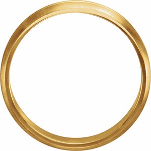 14K Yellow Gold Grooved Band With Brush Finish Size 7
