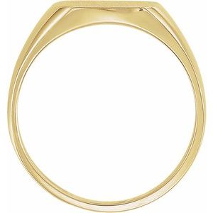 18K Yellow Gold 10 X 10 Mm Brush Polished Signet Ring Size 11
