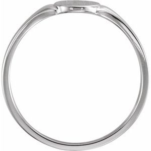 Sterling Silver Oval 7.25 X 5.84 Mm Brush Polished Signet Ring Size 4