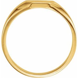 14K Yellow Gold 9 X 7 Mm Brush Polished Signet Ring Size 6