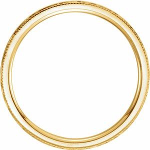 14K Yellow Or White Or Rose Gold Or Sterling Silver Or Platinum Milgrain Edge Comfort-Fit Flat Band
