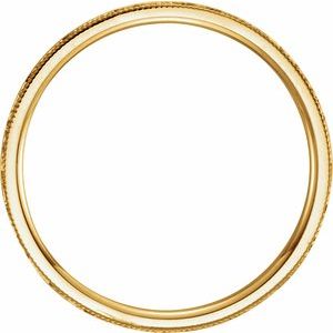 14K Yellow Or White Or Rose Gold Or Sterling Silver Or Platinum Milgrain Edge Comfort-Fit Flat Band