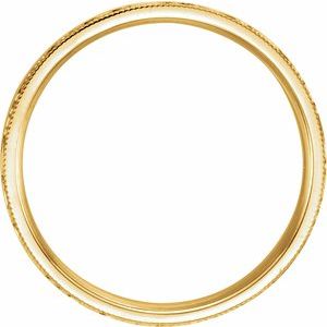 14K Yellow Or White Or Rose Gold Or Sterling Silver Or Platinum Milgrain Edge Comfort-Fit Flat Band