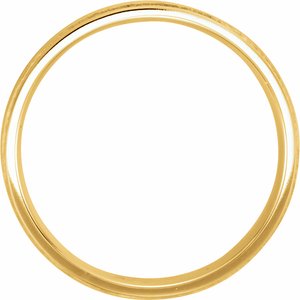 14K Yellow Gold 7 mm Flat Edge Comfort-Fit Band with Milgrain & Satin Finish Size 13