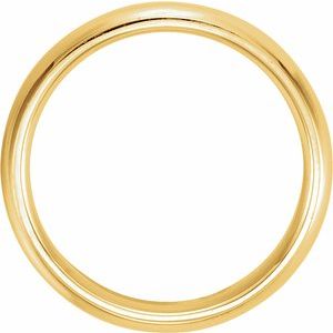 14K Yellow Gold 6 Mm Polished Half Round Comfort-Fit Band With Milgrain Size 10