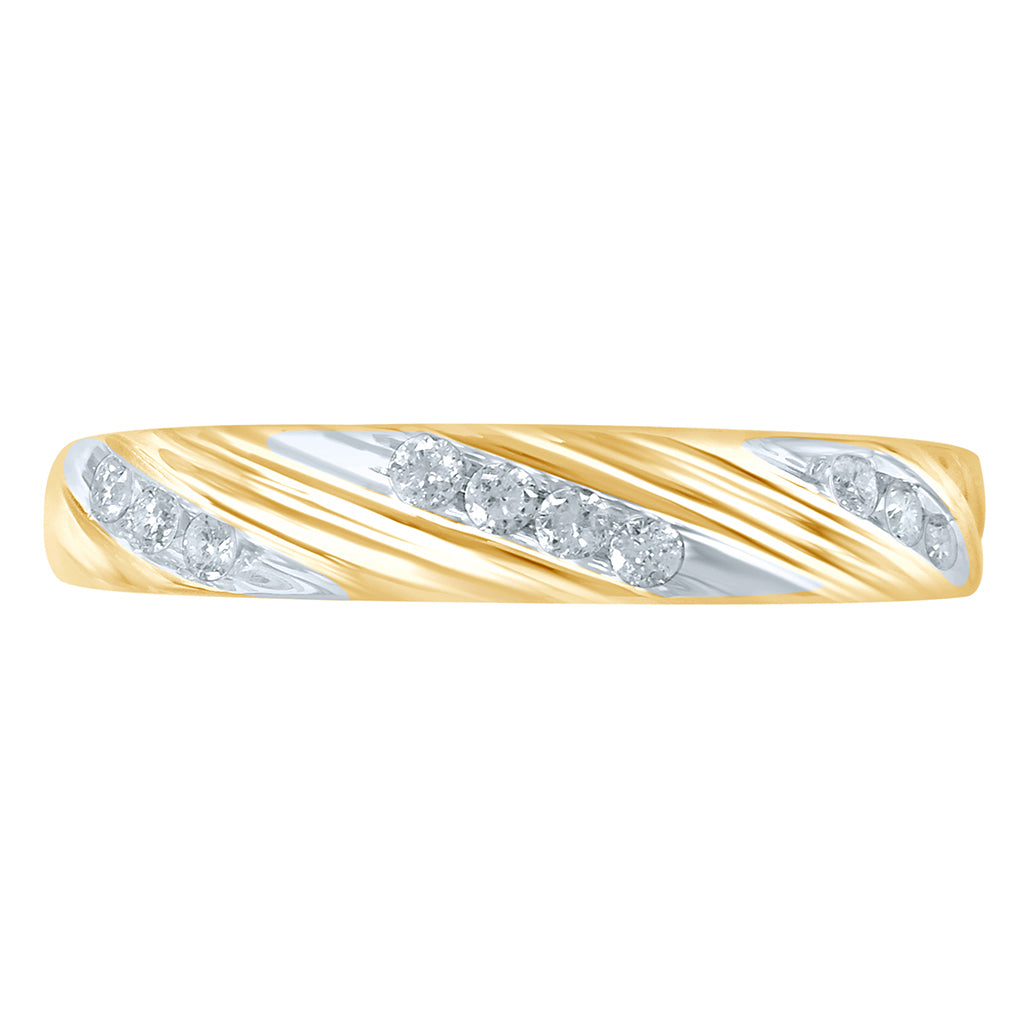 10K Yellow Gold 0.24-0.26 Cttw Diamond Mens Band
