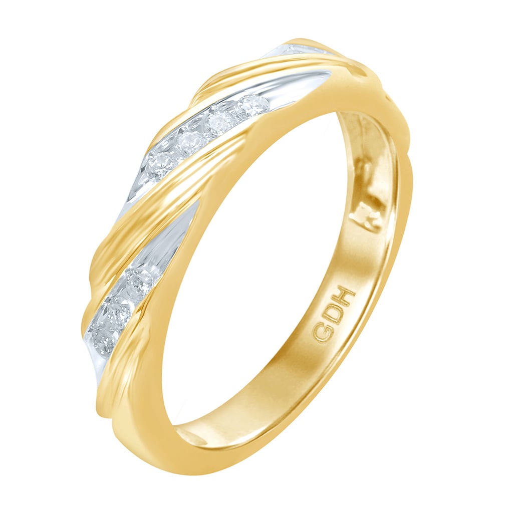 10K Yellow Gold 0.24-0.26 Cttw Diamond Mens Band