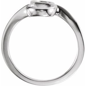 14K White Gold Polished Freeform Ring Size 7
