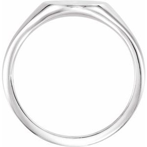 Sterling Silver Oval 11 X 9 Mm Brush Polished Signet Ring Size 7