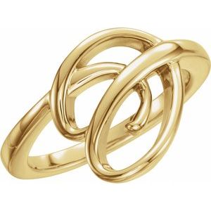 14K Yellow Gold Polished Freeform Ring Size 7